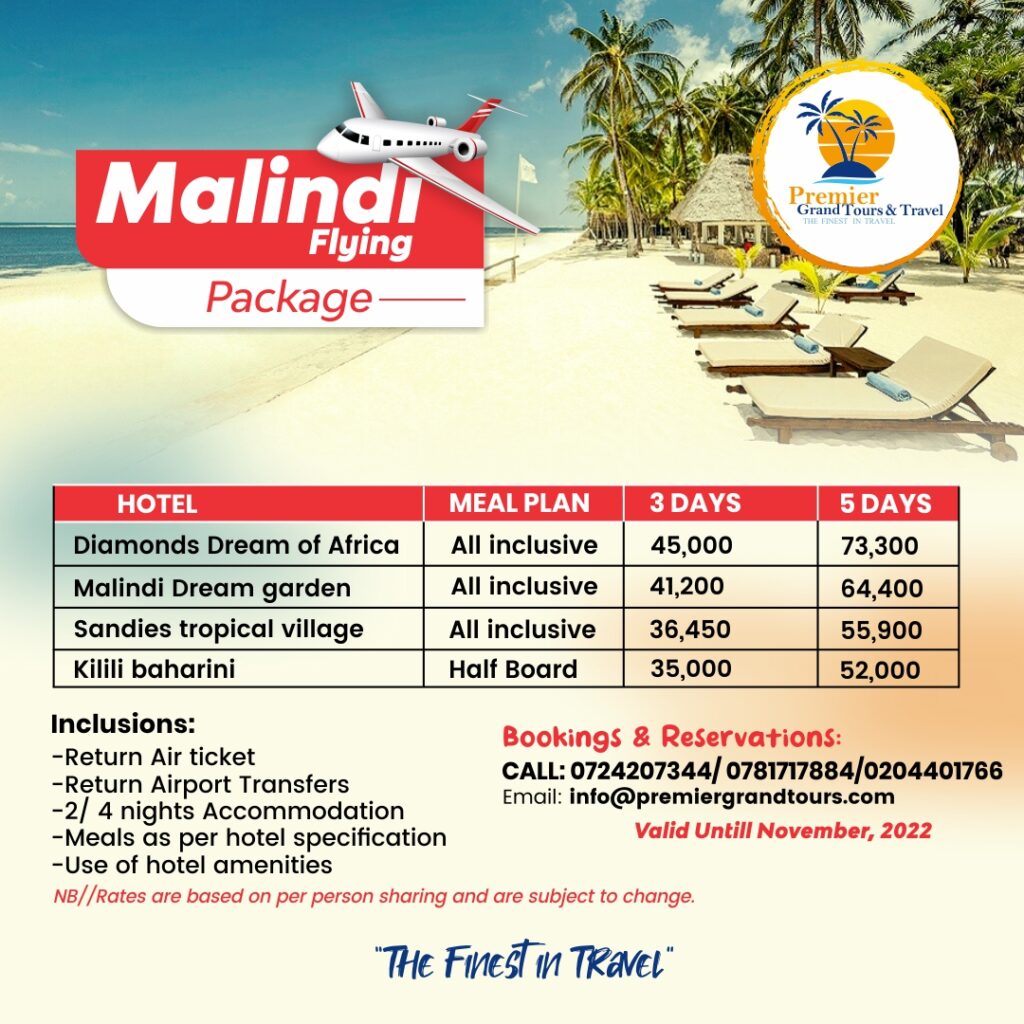 Malindi flying package premier grand tours