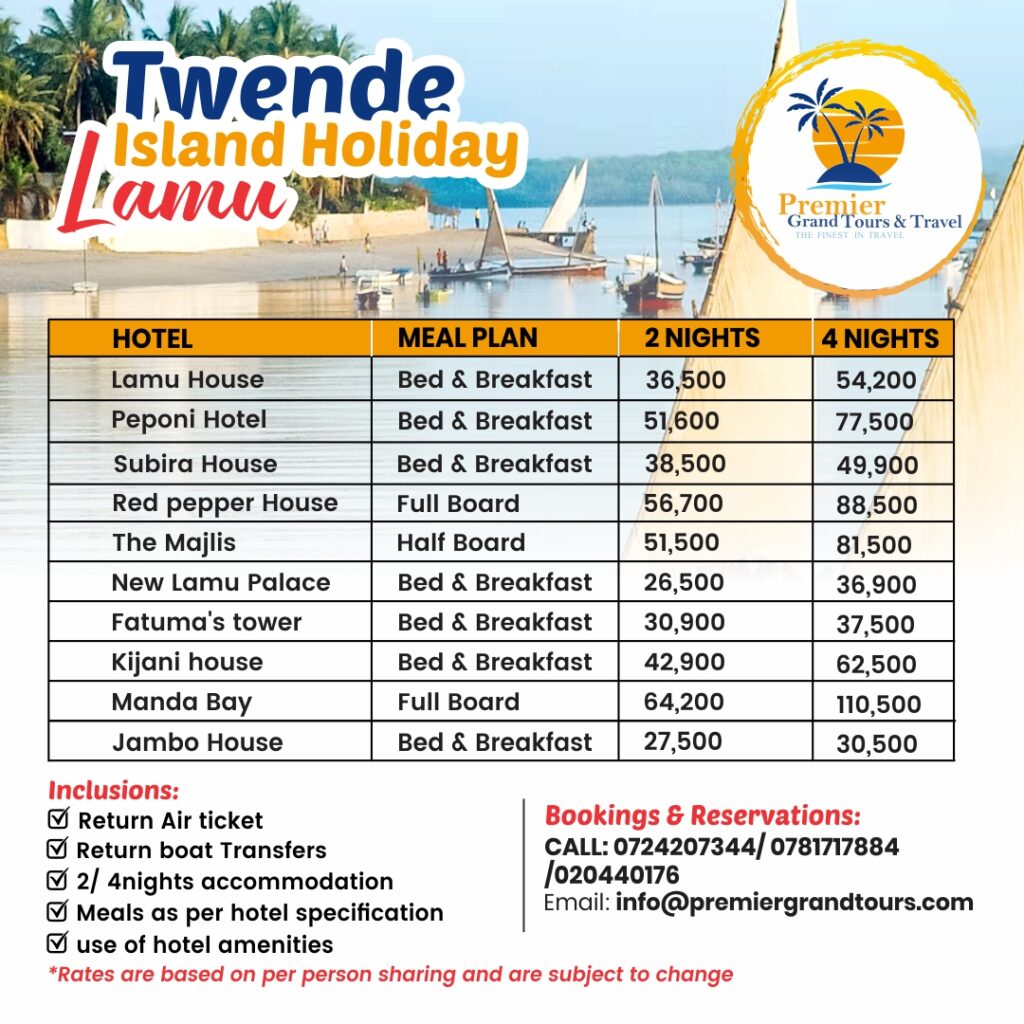Twende Island holiday Lamu